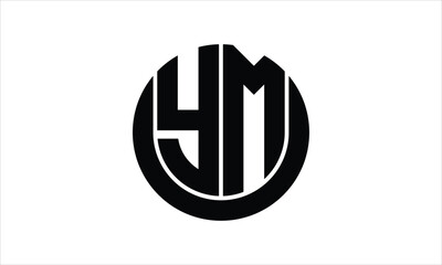 YM initial letter circle icon gaming logo design vector template. batman logo, sports logo, monogram, polygon, war game, symbol, playing logo, abstract, fighting, typography, icon, minimal, wings logo