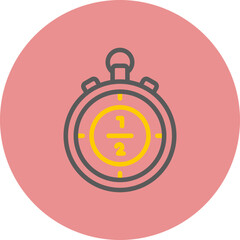 Half Time Line Two Color Circle