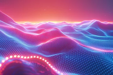 Fotobehang Big Neon Wave Background futuristic design © Ihor