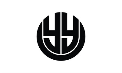 YY initial letter circle icon gaming logo design vector template. batman logo, sports logo, monogram, polygon, war game, symbol, playing logo, abstract, fighting, typography, icon, minimal, wings logo