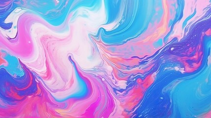 A colorful abstract painting background features liquid marbling paint, creating a fluid texture with an intense mix of vibrant acrylic colors.
