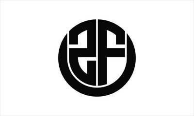 ZF initial letter circle icon gaming logo design vector template. batman logo, sports logo, monogram, polygon, war game, symbol, playing logo, abstract, fighting, typography, icon, minimal, wings logo