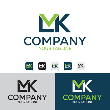 LMK, LVK, LVK letter Initial Typography Font Logo Design Template
