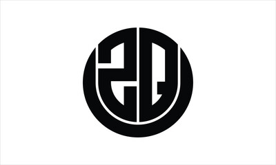 ZQ initial letter circle icon gaming logo design vector template. batman logo, sports logo, monogram, polygon, war game, symbol, playing logo, abstract, fighting, typography, icon, minimal, wings logo