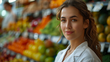 Woman shopping in a grocery store