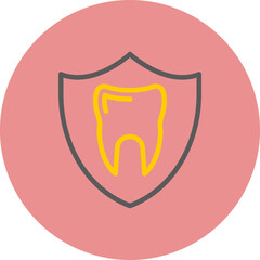 Shield Line Two Color Circle