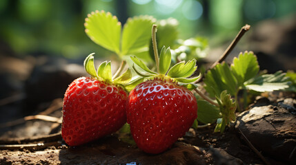 a few strawberries in the countryside