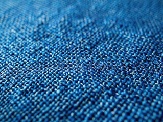 Detailed Texture of Blue Denim Fabric
