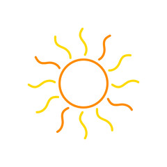 Simple sun symbol, sun vector icon for app or social media.