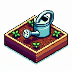 Isometric watering can pixel art game