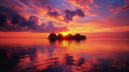 Small Island in Middle of Water