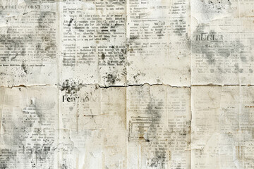 Newspaper paper grunge aged newsprint pattern background - obrazy, fototapety, plakaty
