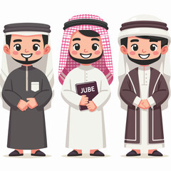 cartoon islamic muslim traditional wear