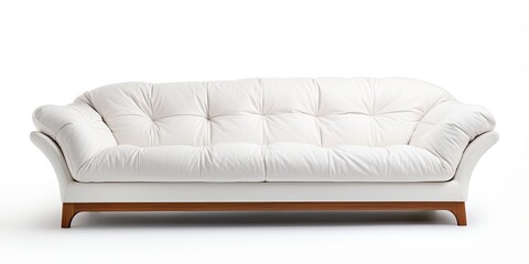 White background isolated side view of a sofa.