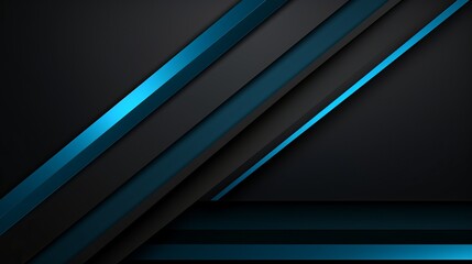 Obraz premium Modern black blue abstract background. Minimal. Color gradient. Dark. Web banner. Geometric shape. 3d effect. Lines stripes triangles. Design. Futuristic. Cut paper or metal effect. Luxury. Premium