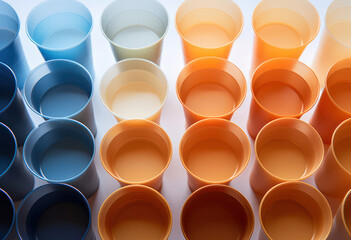 Vibrant Colours: A Celebration of Red, White, and Blue - Cups on a Modern Abstract Background