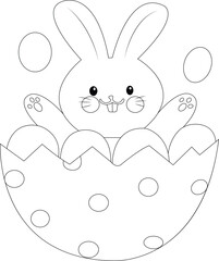easter bunny with egg coloring page