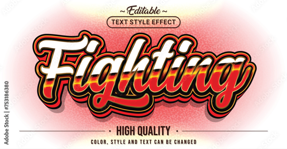 Poster Editable text style effect - Fighting text style theme.