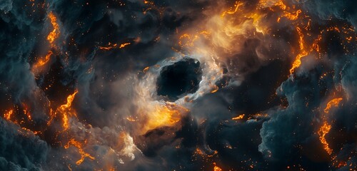 abstract background, black hole galaxy wallpaper, nebulas, futuristic concept with bright colors
