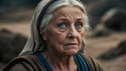 An old woman as a biblical character 