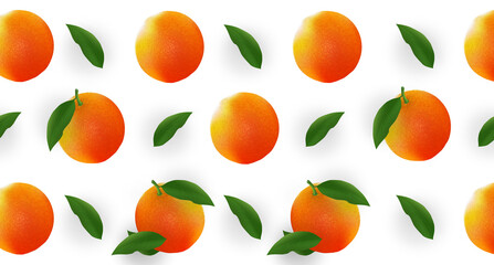 oranges with leaves on a white background. juicy citrus fruits on light texture