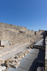 Archaeological site in medieval Euphrasian Basilica, roman catholic church, Porec, Croatia, Istria