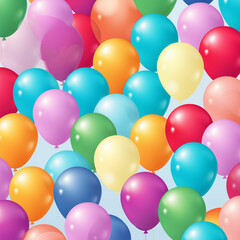 Fototapeta na wymiar Colorful Bunch of Balloons Floating in the Air. Generative AI