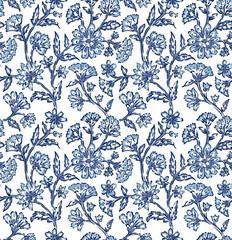 seamless floral pattern Jacobean floral design repeat vector file bock floral print	