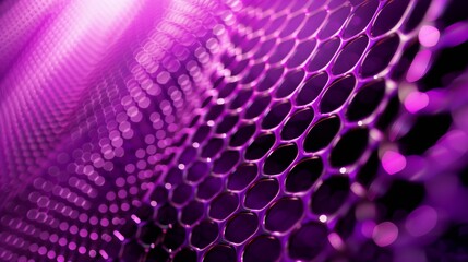 Abstract background Closeup background of bright purple colored mesh texture with many holes against blurred background