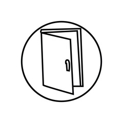 vector icon for the door. Entrance door: a framed vector graphic representation of the exit door.