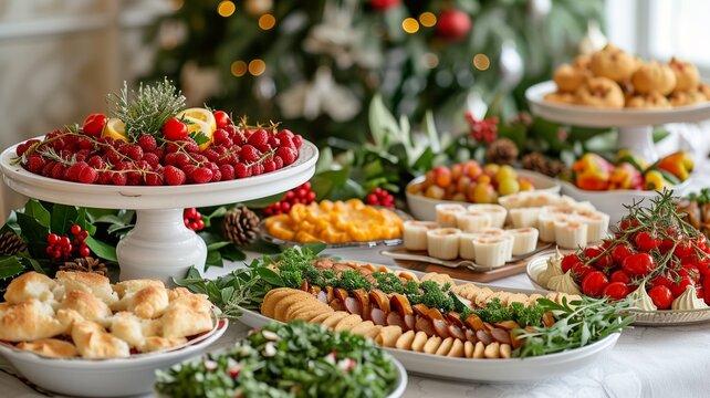 Decorative, lavish buffet