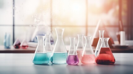 Colorful Science Scene for Presentation Slide Generative AI