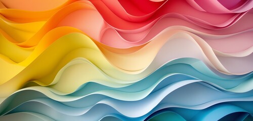 abstract background, colorful raw crepe paper waves  - obrazy, fototapety, plakaty