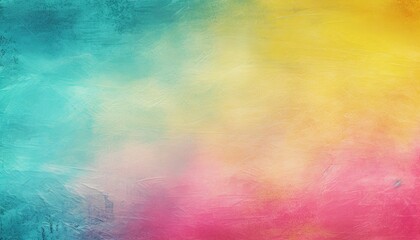 Colorful pink yellow and turquoise gradient noisy grain background