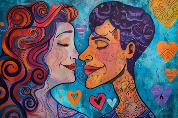 portrait of couple in love close up