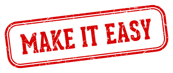 make it easy stamp. make it easy rectangular stamp on white background