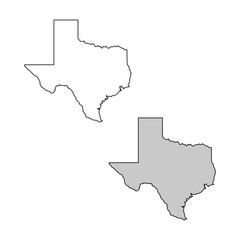United States of America, Texas state, map borders of the USA Texas state.