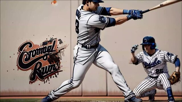 Baseball Player Swinging Bat Animation Generative AI