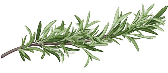 Monochrome 2d illustration of rosemary herb for kitchen decor