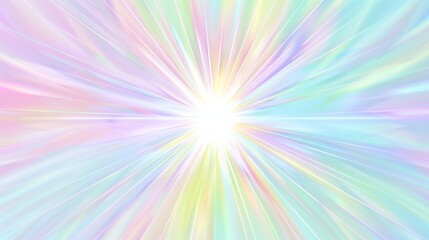 Fototapeta premium A dynamic holographic burst of soft rainbow rays that exudes energy and creativity, perfect for inspiring designs and imaginative concepts.