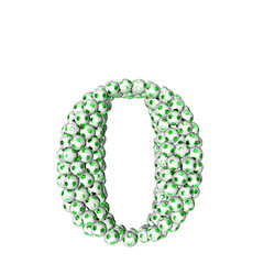 Obraz premium Symbols made from green soccer balls. letter o