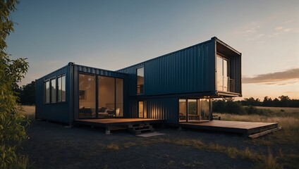 Modern Modular House with Ship Container
