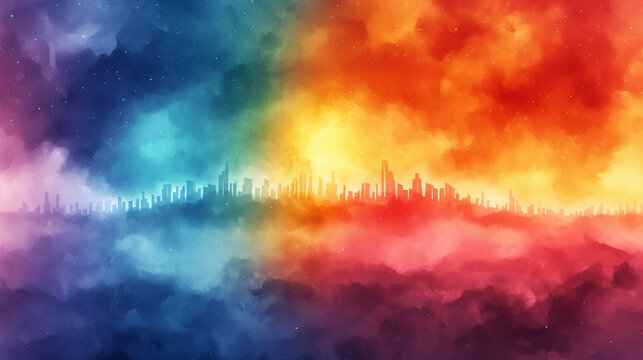 Abstract colourful rainbow background. Selective focus. Copy space. Wallpaper 