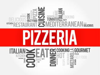 Fototapeta premium Pizzeria word cloud collage, food concept background