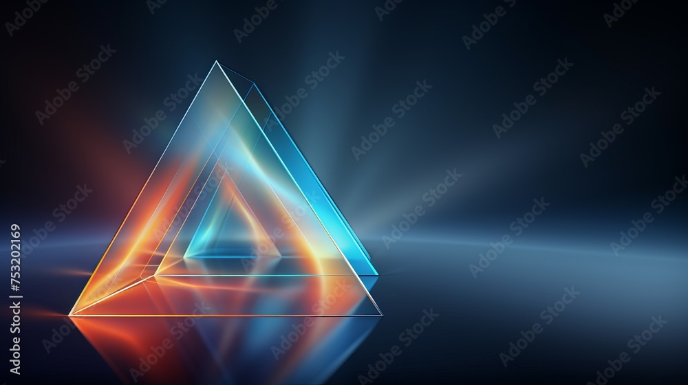 Poster an abstract tetrahedron background offers available copy space, suitable for business cards and web 