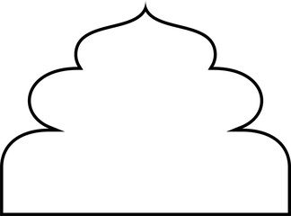 Islamic Dome Design Thin Line outline Black silhouettes Design pictogram symbol visual illustration