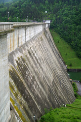 Beautiful landscape of Izvorul Muntelui lake at the hydroelectric dam in Transylvania. A view of...