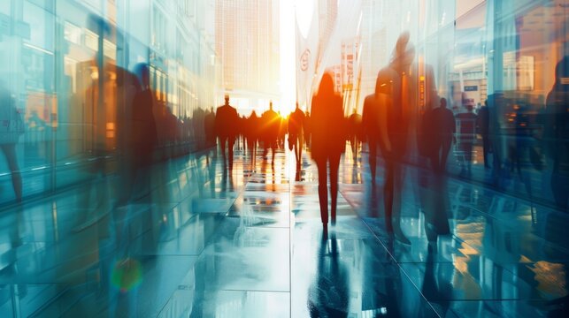 Economic Development: Blurred Cityscape for Presentation Generative AI