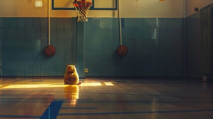 Man resting against wall at cross training gymComical and cute image of a hamster in a gym lifting weights. Conceptual with space for copy. Basketball going into a basketball hoop in a gymnasiumA Col