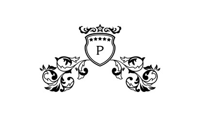 Luxury Star Crown Floral Alphabetical Logo